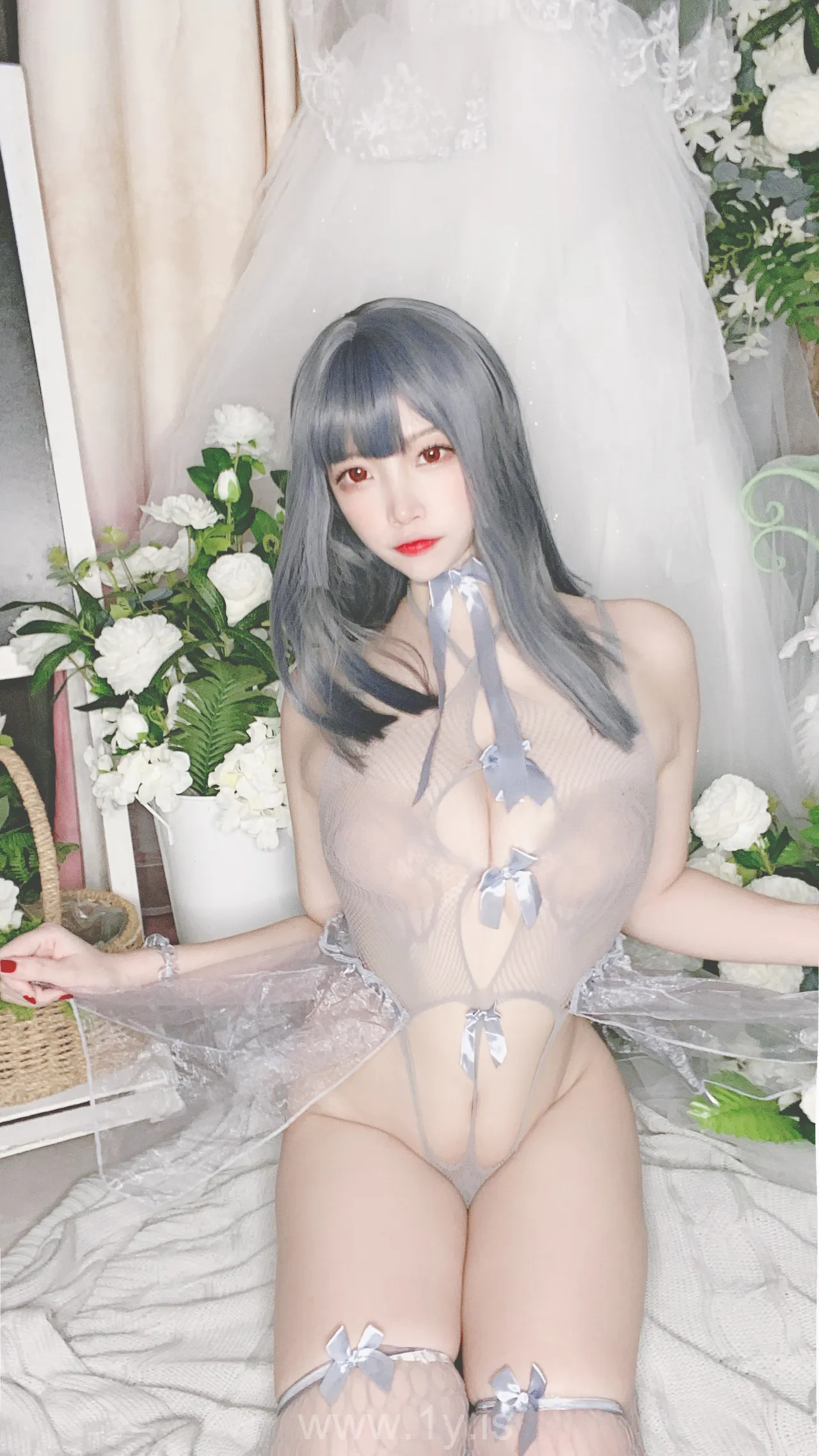 Nisa（二佐） VOL.87 私房自拍蓝色网状比基尼